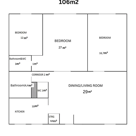 Rustic Downtown 106 M2 Apartment *